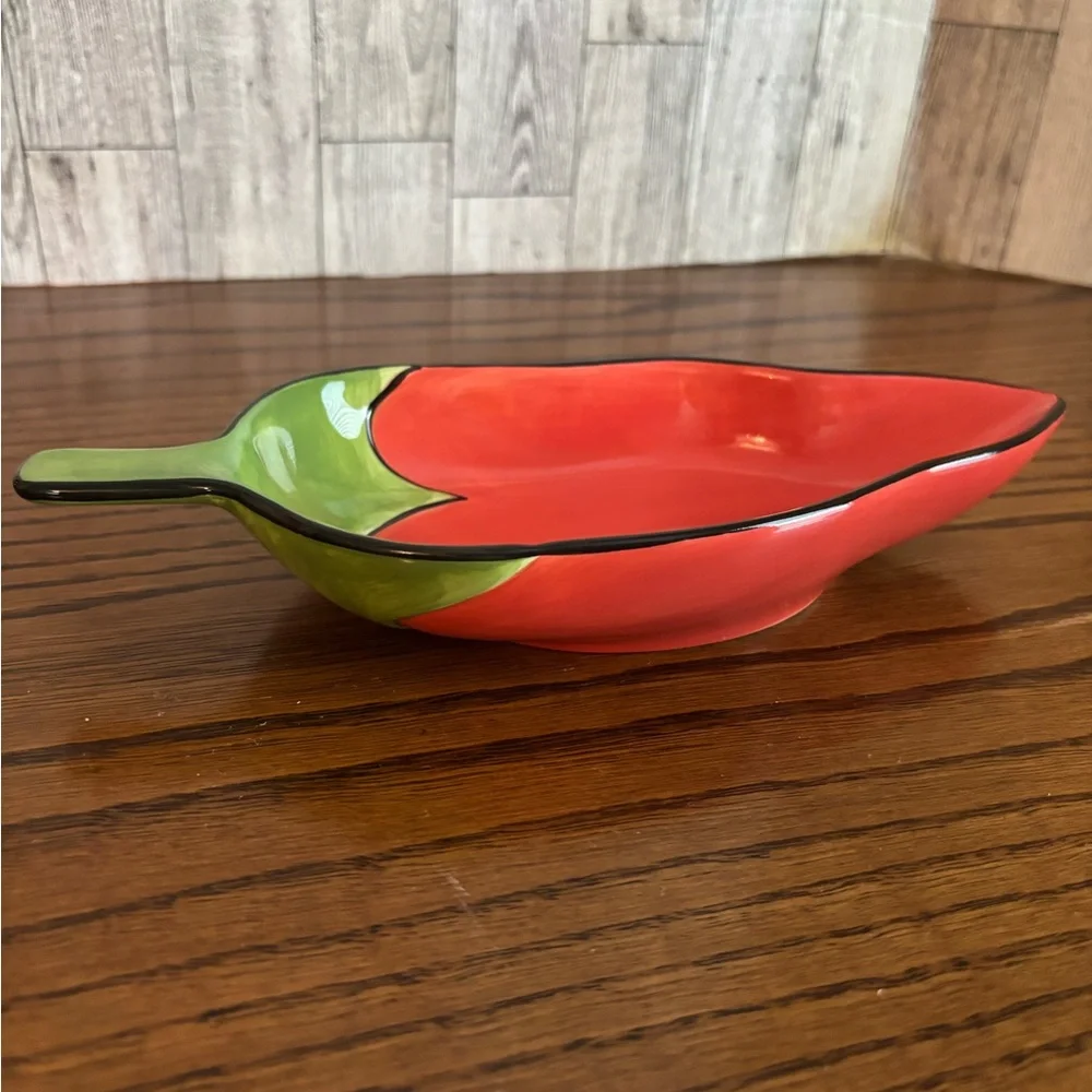 Clay art Chili Pepper Shaped Ceramic salsa dish